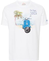 Mc2 Saint Barth - Vespa-print Cotton T-shirt - Lyst