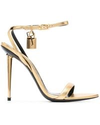 Tom Ford - ゴールド Padlock Pointed Naked ヒールサンダル - Lyst