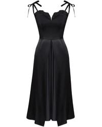 POST MERIDIEM - Flowy Slit Midi Dress - Lyst
