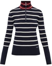 Moncler - Maglione A Righe Con Collo Alto - Lyst