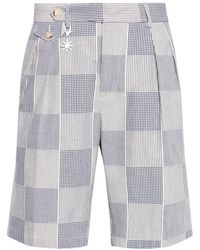 Manuel Ritz - Checked Cotton Bermuda Shorts - Lyst