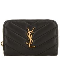 Saint Laurent - Cassandre-Plaque Wallet - Lyst