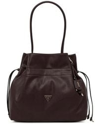 Guess - Karima Drawstring Logo-Plaque Tote Bag - Lyst