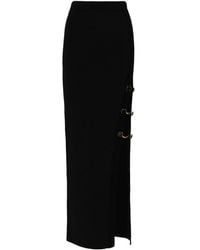 Elisabetta Franchi - Embossed-buttons Ribbed Maxi Skirt - Lyst