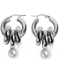 Simone Rocha - Pendientes De Aro Con Perla - Lyst