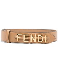 Fendi - Graphy Logo-plaque Leather Belt - Lyst