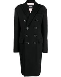 DSquared² - Double-breasted Virgin Wool Coat - Lyst