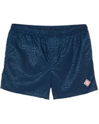CASABLANCA - Monogram-Jacquard Swim Shorts - Lyst