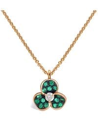 Leo Pizzo - 18 Rose Candy Flora Diamond And Emerald Pendant Necklace - Lyst