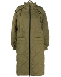 Bimba Y Lola - Hooded Quilted Zip-up Parka Coat - Lyst