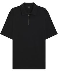 BOSS - Zip-Neck Polo Shirt - Lyst