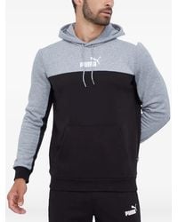 PUMA - Logo-Print Colour-Block Hoodie - Lyst