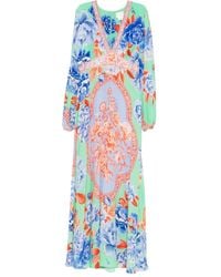 CAMILLA - V-Neck Floral-Print Maxi Dress - Lyst