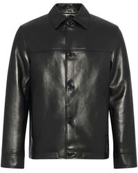 Yves Salomon - Leren Jack Met Knoopsluiting - Lyst