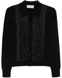 ERMANNO FIRENZE - Lace-Panelled Polo-Collar Cardigan - Lyst