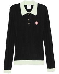 CASABLANCA - Polo En Maille À Design Côtelé - Lyst