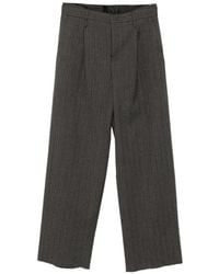 Emporio Armani - Pinstripe-Pattern Pleated Trousers - Lyst
