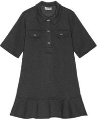 Ganni - Short-Sleeved Ruffled Mini Day Dress - Lyst