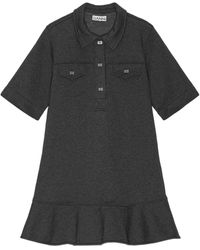 Ganni - Short-Sleeved Ruffled Mini Day Dress - Lyst