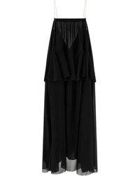 Chloé - V-neck-detail maxi dress - Lyst