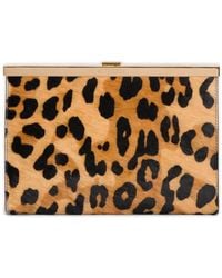 Alberta Ferretti - Leopard-Print Chain Clutch Bag - Lyst