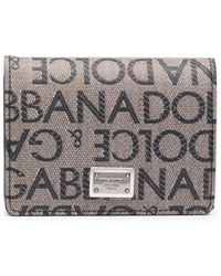 Dolce & Gabbana - Portafoglio bi-fold con stampa monogramma - Lyst