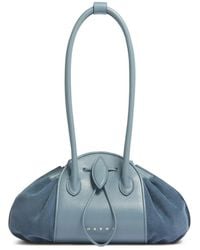 Marni - Leather And Suede Tulipea Shoulder Bag - Lyst