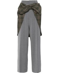 Vivetta - Check-Panelled Wide-Leg Trousers - Lyst
