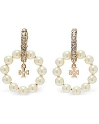 Tory Burch - Moondance Pearl Hoop Earrings - Lyst