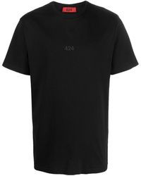 424 - T-shirt con logo in rilievo - Lyst