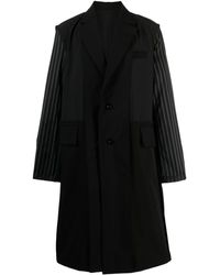Sacai - Striped Panelled Single-breasted Coat - Lyst