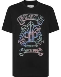 Philipp Plein - Gothic Banner Crystal-Embellished Cotton T-Shirt - Lyst