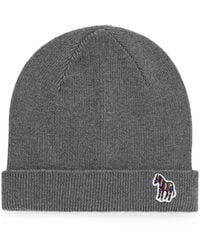 Paul Smith - Zebra-Patch Beanie Hat - Lyst