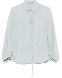 Luisa Cerano - Blusa de manga balloon con cuello en V - Lyst