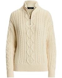 Ralph Lauren - Cable-Knit Quarter-Zip Sweater - Lyst