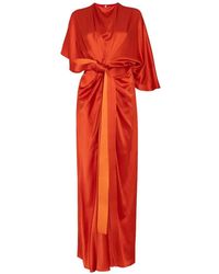 ROKSANDA - Hierys Knotted Silk-Satin Maxi Dress - Lyst