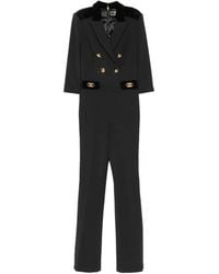 Elisabetta Franchi - Logo-Plaque Double-Breasted Jumpsuit - Lyst