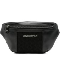 KARL LAGERFELD - Logo-Plaque Monogram-Pattern Belt Bag - Lyst