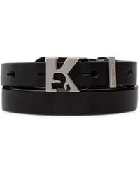 KARL LAGERFELD - Logo-Plaque Leather Belt - Lyst