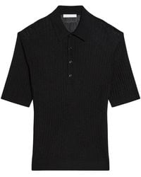 Helmut Lang - Ribbed-Knit Polo Shirt - Lyst