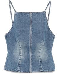 Ksubi - Apron Relik Tie-Back Denim Top - Lyst