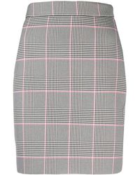 MSGM Minifalda con motivo de pied de poule - Gris