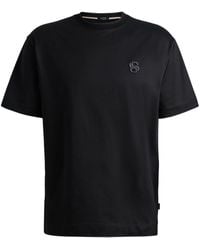 BOSS - Logo-embroidered Cotton T-shirt - Lyst