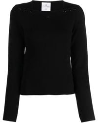 Courreges - Logo-Embroidered Square-Neck Sweatshirt - Lyst