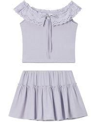 B+ AB - Broderie-Anglaise Tiered Skirt Set - Lyst