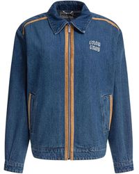 Miu Miu - Giacca Denim Con Logo E Finiture - Lyst