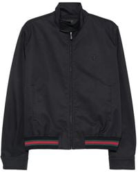 Gucci - Cotton Twill Zip Jacket With Web - Lyst