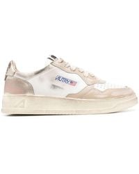 Autry - Medalist Distressed Leather Sneakers - Lyst