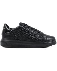 KARL LAGERFELD - Kapri Monogram-Embossed Leather Sneakers - Lyst