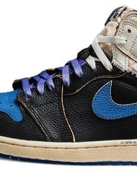 nike high tops blue and orange